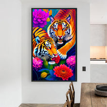 Load image into Gallery viewer, Double Tigers 60*100CM(Canvas) Full Round Drill Diamond Painting
