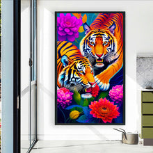 Load image into Gallery viewer, Double Tigers 60*100CM(Canvas) Full Round Drill Diamond Painting
