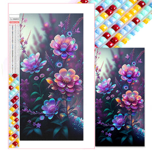 Purple Crystal Flower 30*60CM(Picture) Full Square Drill Diamond Painting