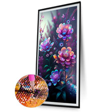 Load image into Gallery viewer, Purple Crystal Flower 30*60CM(Picture) Full Square Drill Diamond Painting
