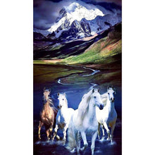 Load image into Gallery viewer, Snow Mountain Galloping Horse 40*70CM(Picture) Full Square Drill Diamond Painting
