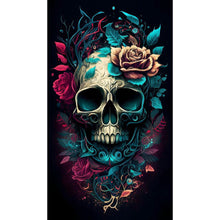 Load image into Gallery viewer, Flower Skull 40*70CM(Canvas) Full Round Drill Diamond Painting
