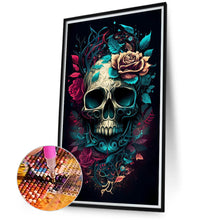 Load image into Gallery viewer, Flower Skull 40*70CM(Canvas) Full Round Drill Diamond Painting
