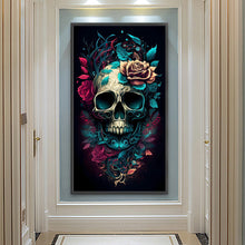 Load image into Gallery viewer, Flower Skull 40*70CM(Canvas) Full Round Drill Diamond Painting
