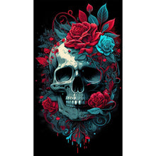 Load image into Gallery viewer, Flower Skull 40*70CM(Canvas) Full Round Drill Diamond Painting
