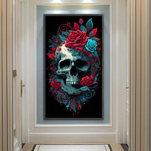 Load image into Gallery viewer, Flower Skull 40*70CM(Canvas) Full Round Drill Diamond Painting
