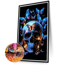 Load image into Gallery viewer, Flower Skull 40*70CM(Canvas) Full Round Drill Diamond Painting
