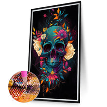 Load image into Gallery viewer, Flower Skull 40*70CM(Canvas) Full Round Drill Diamond Painting
