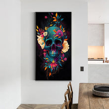 Load image into Gallery viewer, Flower Skull 40*70CM(Canvas) Full Round Drill Diamond Painting
