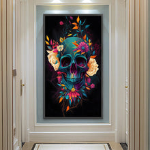 Load image into Gallery viewer, Flower Skull 40*70CM(Canvas) Full Round Drill Diamond Painting
