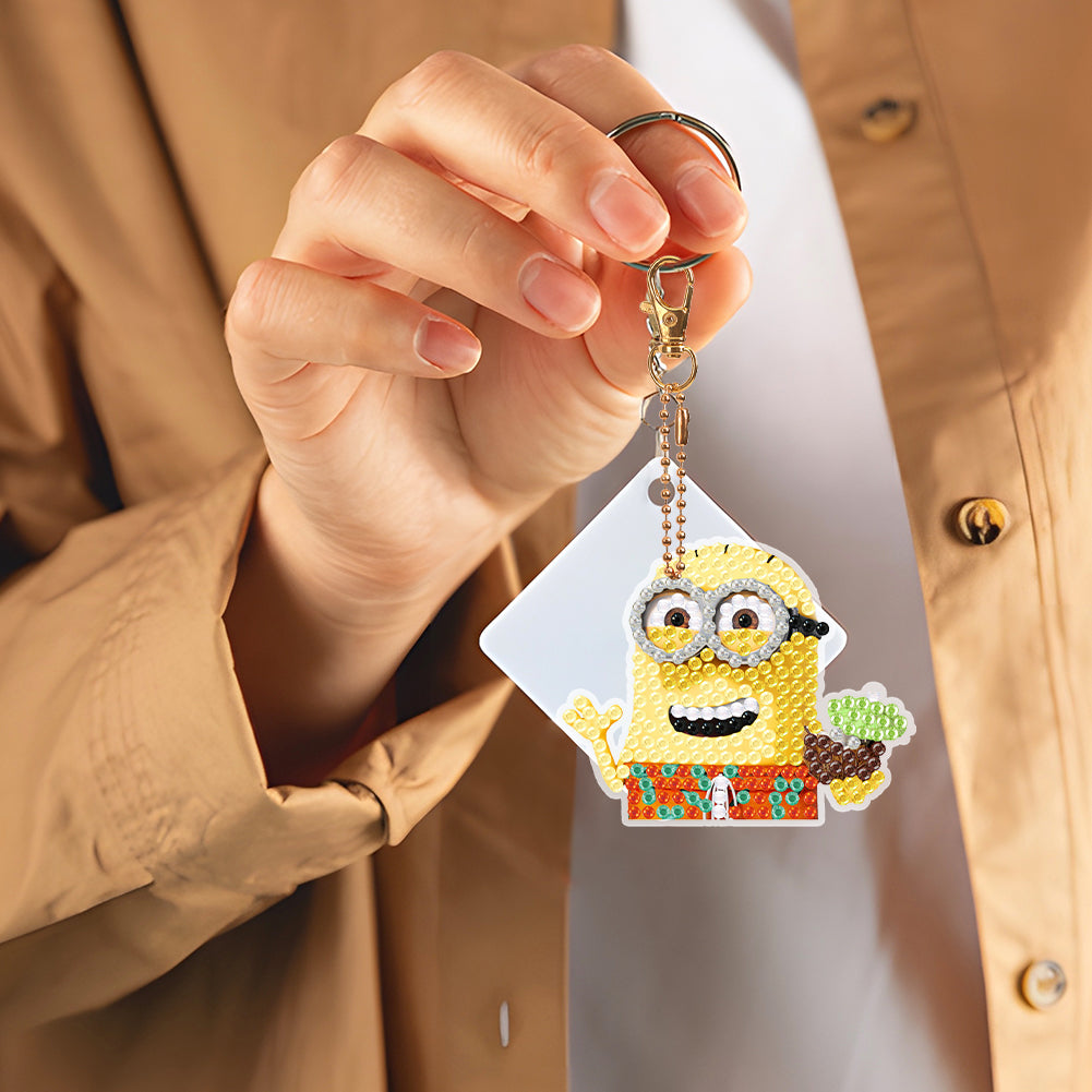 DIY Diamond Art Key Rings Little Yellow Man 5pcs Keychain Supplies Gif –  everydayecrafts