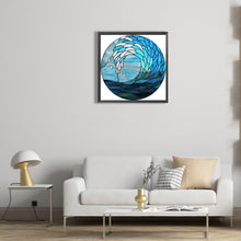 Load image into Gallery viewer, Ocean Wave Glass Painting 30*30CM(Canvas) Full Round Drill Diamond Painting
