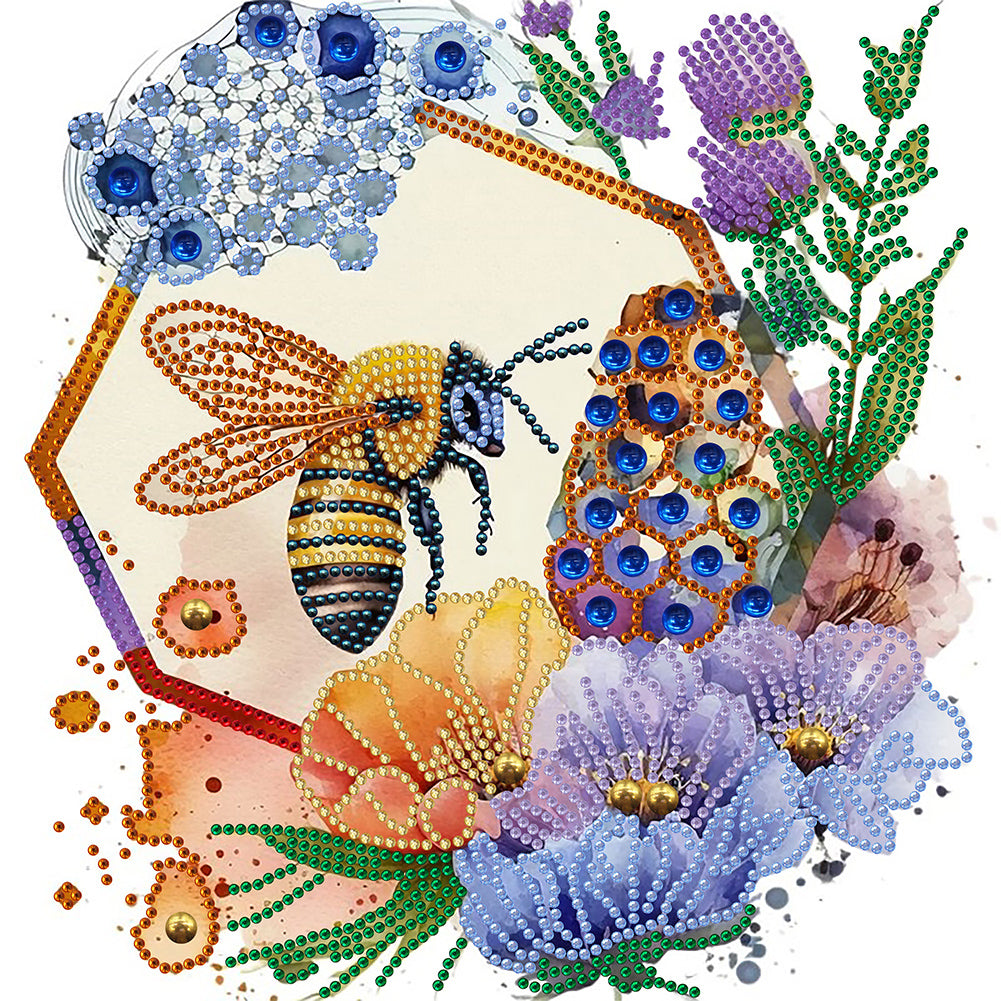 Bee And Flower 30*30CM(Canvas) Partial Special Shaped Drill Diamond Painting