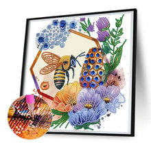 Load image into Gallery viewer, Bee And Flower 30*30CM(Canvas) Partial Special Shaped Drill Diamond Painting

