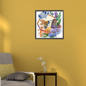 Bee And Flower 30*30CM(Canvas) Partial Special Shaped Drill Diamond Painting