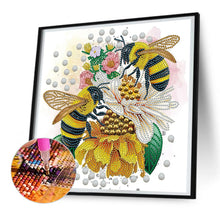 Load image into Gallery viewer, Bee And Flower 30*30CM(Canvas) Partial Special Shaped Drill Diamond Painting
