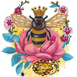 Bee And Flower 30*30CM(Canvas) Partial Special Shaped Drill Diamond Painting