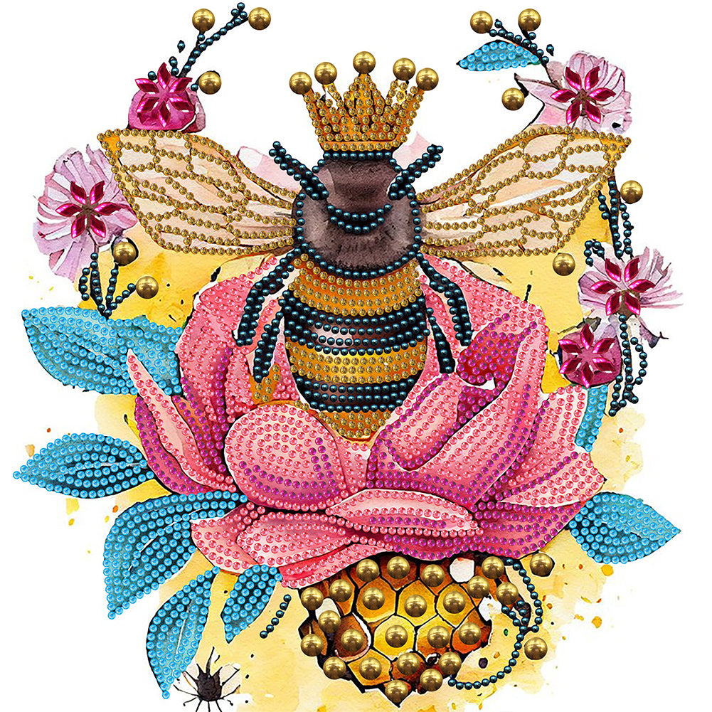 Bee And Flower 30*30CM(Canvas) Partial Special Shaped Drill Diamond Painting