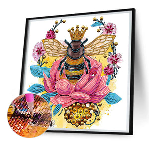 Bee And Flower 30*30CM(Canvas) Partial Special Shaped Drill Diamond Painting