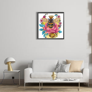 Bee And Flower 30*30CM(Canvas) Partial Special Shaped Drill Diamond Painting