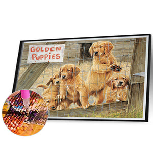 Puppy Daily 70*50CM(Canvas) Full Round Drill Diamond Painting