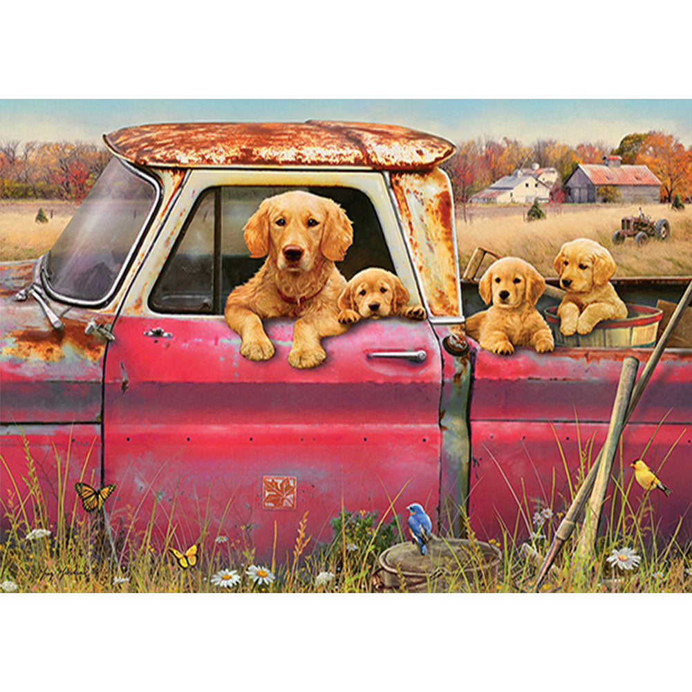 Puppy Daily 70*50CM(Canvas) Full Round Drill Diamond Painting