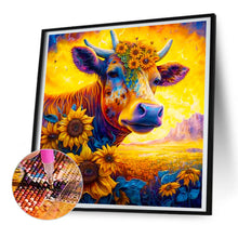 Load image into Gallery viewer, Sunflower And Cow 30*30CM(Canvas) Full Round Drill Diamond Painting
