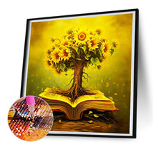 Load image into Gallery viewer, Book And Sunflower 30*30CM(Canvas) Full Round Drill Diamond Painting
