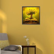 Load image into Gallery viewer, Book And Sunflower 30*30CM(Canvas) Full Round Drill Diamond Painting
