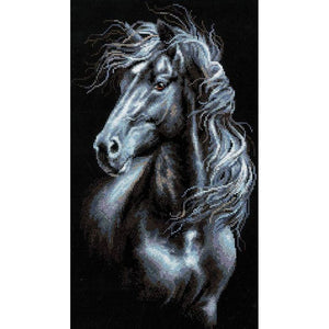 Mosaic Black And White Horse 40*70CM(Picture) Full Square Drill Diamond Painting