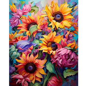 Sunflowers Bloom 40*50CM(Canvas) Full Round Drill Diamond Painting