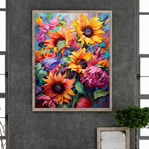 Sunflowers Bloom 40*50CM(Canvas) Full Round Drill Diamond Painting