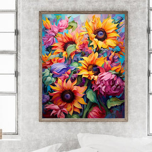 Sunflowers Bloom 40*50CM(Canvas) Full Round Drill Diamond Painting