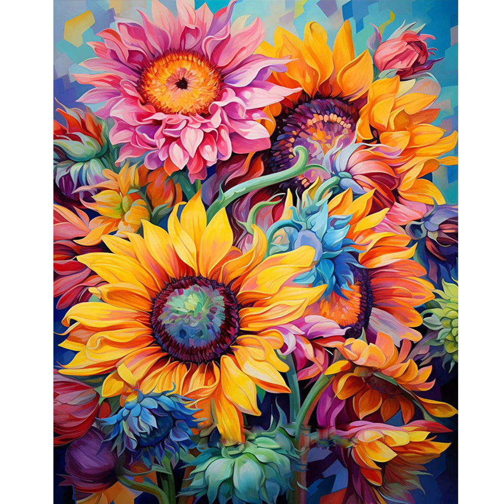 Sunflowers Bloom 40*50CM(Canvas) Full Round Drill Diamond Painting