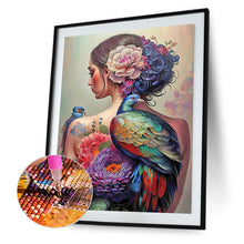 Load image into Gallery viewer, Peacock Tattoo Back Girl 40*50CM(Canvas) Full Round Drill Diamond Painting
