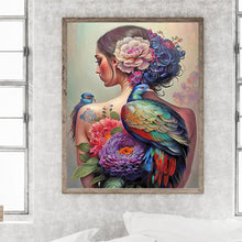 Load image into Gallery viewer, Peacock Tattoo Back Girl 40*50CM(Canvas) Full Round Drill Diamond Painting
