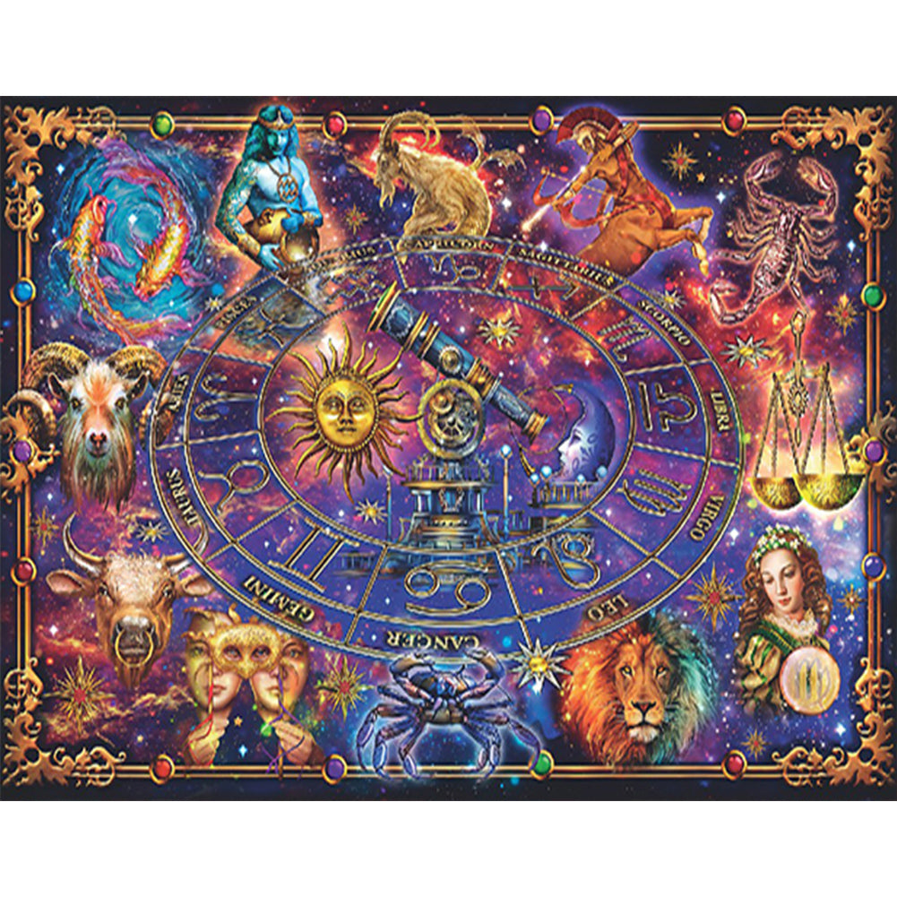 Twelve Constellations 75*50CM(Canvas) Full Round Drill Diamond Painting