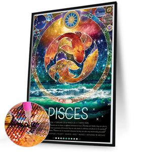 Chinese Zodiac - Pisces 50*70CM(Canvas) Full Round Drill Diamond Painting