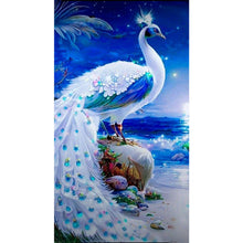 Load image into Gallery viewer, White Peacock 50*90CM(Canvas) Full Round Drill Diamond Painting
