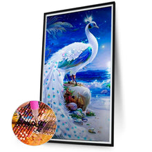 Load image into Gallery viewer, White Peacock 50*90CM(Canvas) Full Round Drill Diamond Painting
