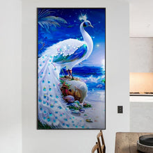 Load image into Gallery viewer, White Peacock 50*90CM(Canvas) Full Round Drill Diamond Painting
