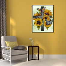 Load image into Gallery viewer, Sunflower Cross 30*40CM(Canvas) Partial Special Shaped Drill Diamond Painting
