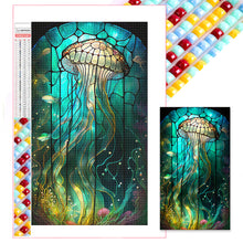 Load image into Gallery viewer, Deep Sea Jellyfish Glass Painting 40*70CM(Picture) Full Square Drill Diamond Painting
