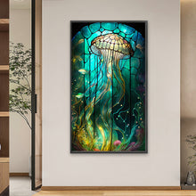 Load image into Gallery viewer, Deep Sea Jellyfish Glass Painting 40*70CM(Picture) Full Square Drill Diamond Painting
