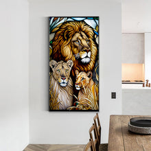 Load image into Gallery viewer, Lion Glass Painting 40*70CM(Canvas) Full Round Drill Diamond Painting
