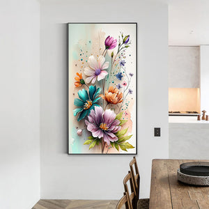 Watercolor Bouquet 40*70CM(Canvas) Full Round Drill Diamond Painting