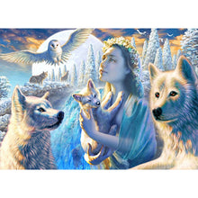 Load image into Gallery viewer, Snow Indians Eagle And Wolf 70*50CM(Canvas) Full Round Drill Diamond Painting
