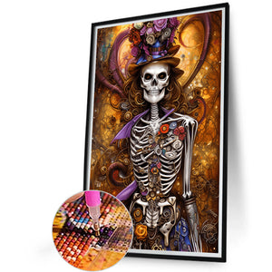 Elegant Skull 40*60CM(Canvas) Full Round Drill Diamond Painting