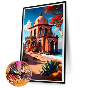 Seaside Castle 45*80CM(Canvas) Full Round Drill Diamond Painting