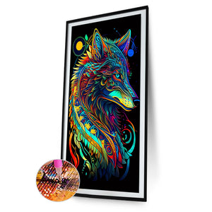 Color Wolf 40*70CM(Canvas) Full Round Drill Diamond Painting